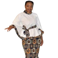 african print women outfits stand collar patchwork tops and skirts ankara fashion female groom suits dashiki shirt with belt