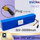 Высококачественный 36 в 30 Ач 10S3P новый литий-ионный специальный аккумулятор для 500 Вт электродвигателя велосипеда с разъемом BMS 15A XT60