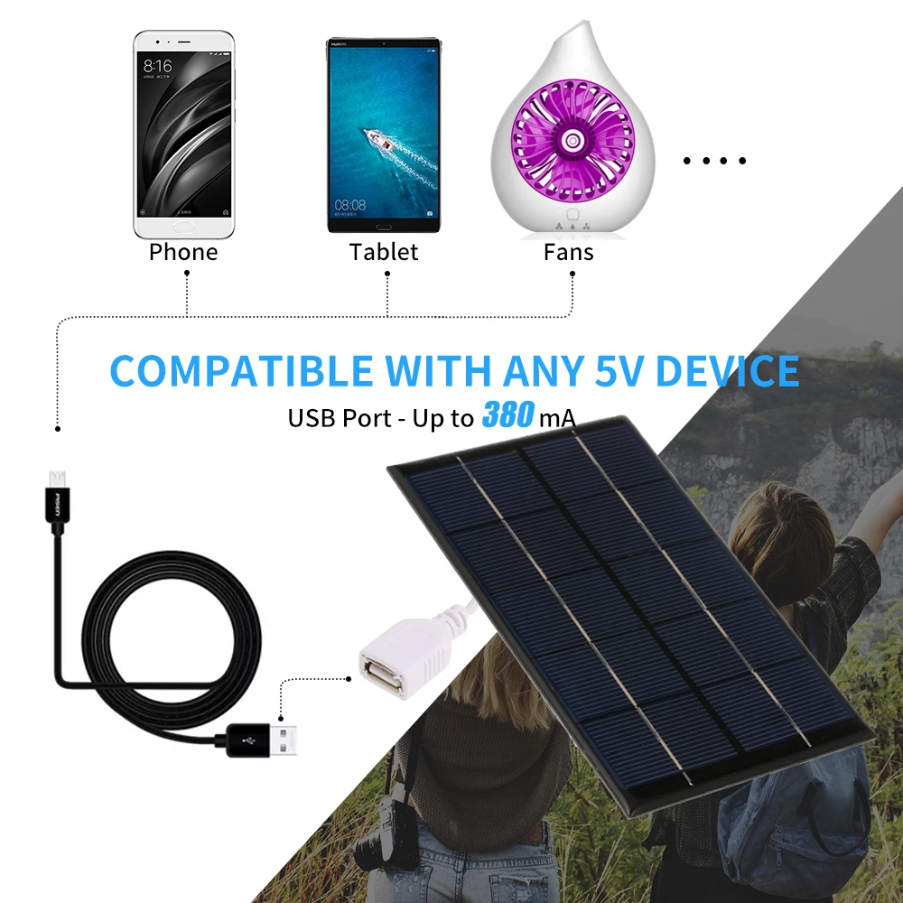 Портативное мини-зарядное устройство на солнечной батарее 2 5 Вт/5 В с usb-портом
