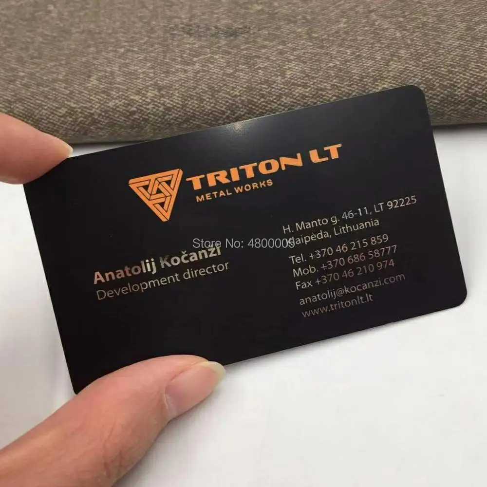 

Custom color edge blank sublimation metal business card laser cut matte