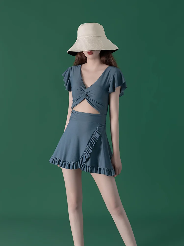 

2021 new swimsuit women's belly is slim and sexy skirt hot spring conservative swimsuit