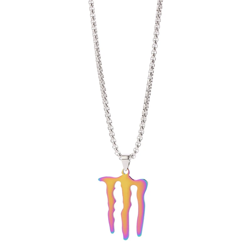 

Trend Simple Color Scratch Pendant Necklace Hip Hop Style Men's Women's Pendant Necklace Women's Men's Jewelry Best Gift
