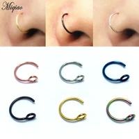 miqiao 5pclot false nose ring titanium steel vacuum plating does not fade false nose ring nails