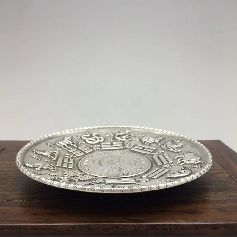 Тибетская Серебряная резьба по китайскому зодиаку Реплика золотых монет | Дом и