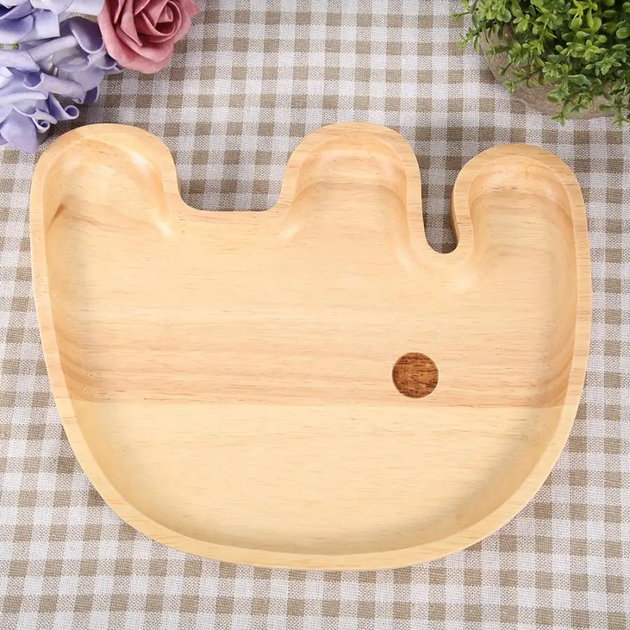 Деревянный поднос для сервировки деревянная детская тарелка разделенная