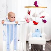crib mobile with felt butterfly cloud wind chime for baby bed cloud butterfly ornaments rattles for kids montessori baby toys