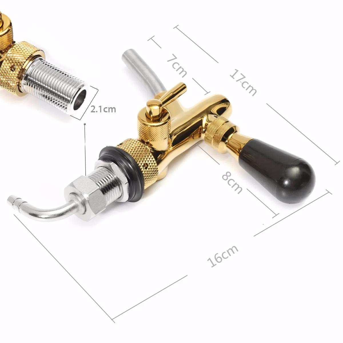 

Adjustable Gold Beer Faucet Tap G5/8 Shank Flow Control Chrome Stainless Steel Draft Beer Faucet For Bars Home Beer