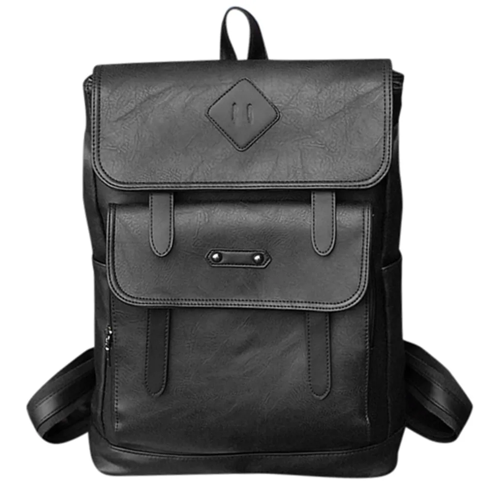 Винтажный рюкзак мужской бренд кожаный большой емкости школьная сумка для