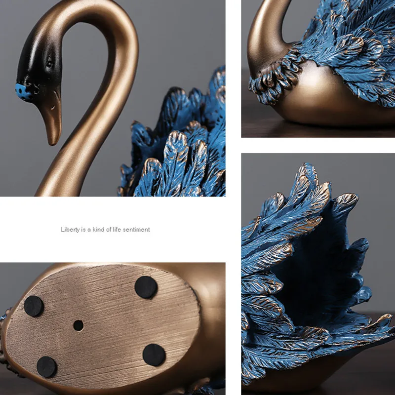 

Cartoon Resin Elk Statue Figurine Statue Swan Sculpture Wine Cabinet Decorations Desktop Miniature Handmade Craft Home Ornament