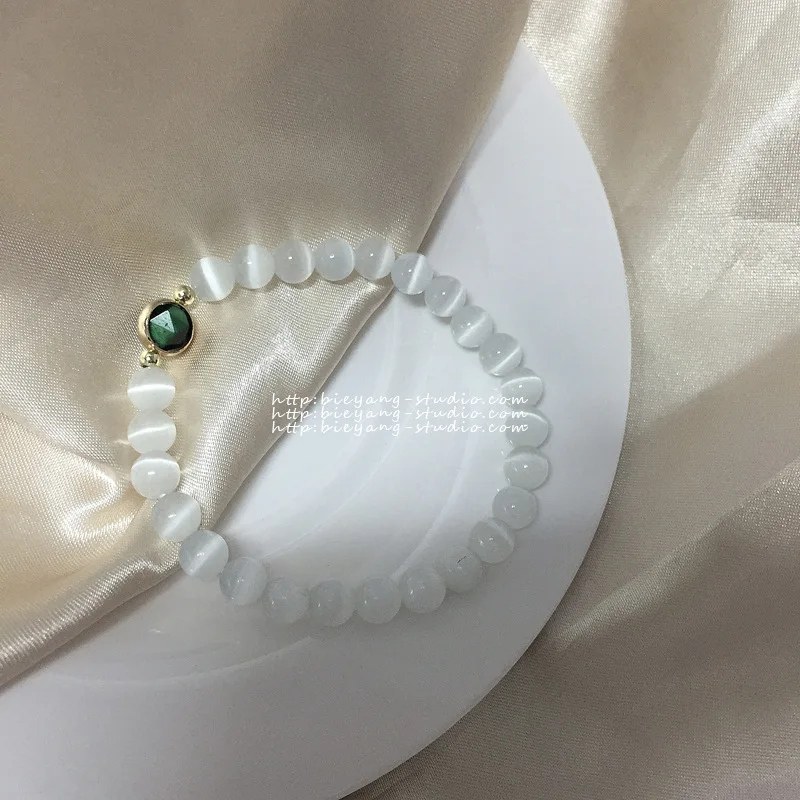 

Браслет из натурального тигрового глаза, с кристаллами, один круг, Корейская версия, универсальный, с камнем «кошачий глаз», женский подарок, оптовая продажа