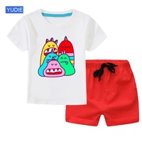 boys and girls set kids clothes 2 piece set clothing white cool boy t shirtshorts clothing boys tracksuit children baby clothes