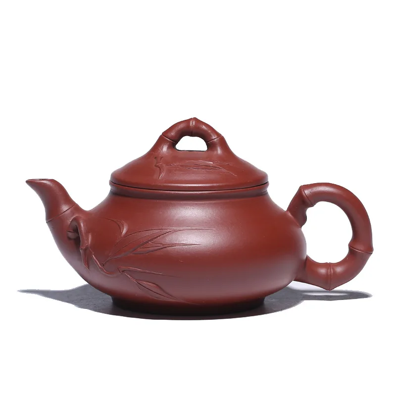 

Yixing Purple Clay Pot Raw Mine Dahongpao Junzi Bamboo Handmade Kung Fu Tea Set Teapot Cute Teapot Tea Set