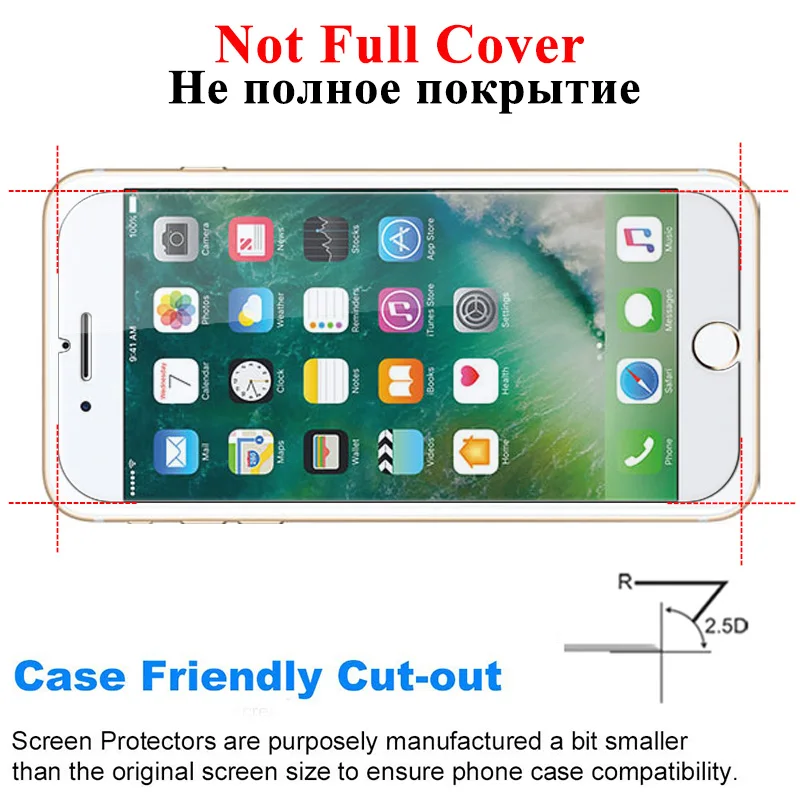 2 шт протектор экрана для iPhone 7 iPhone7 7Plus закаленное стекло 8 Plus iPhone8 8 Plus бронированная защита iPone 7P 8 P Tremp Glas i