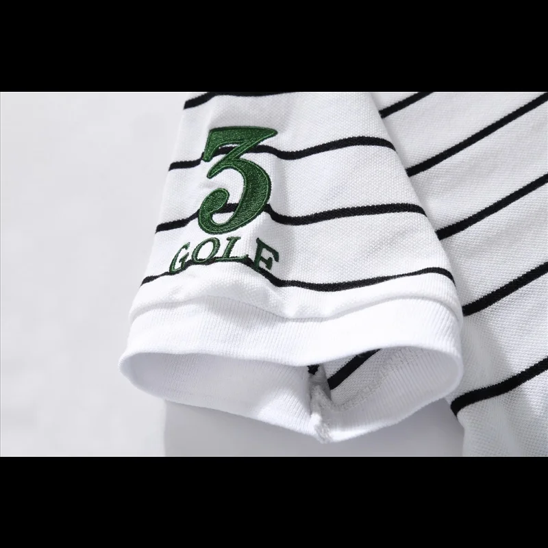 Мужская хлопковая рубашка-поло в полоску с коротким рукавом | одежда