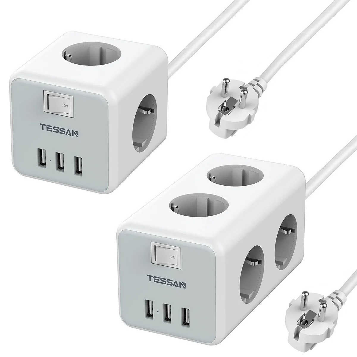 

TESSAN штепсельная вилка европейского стандарта с гнездом монтажный удлинитель с выключателем USB ВКЛ/ВЫКЛ 2 м Шнур настольная зарядная станция
