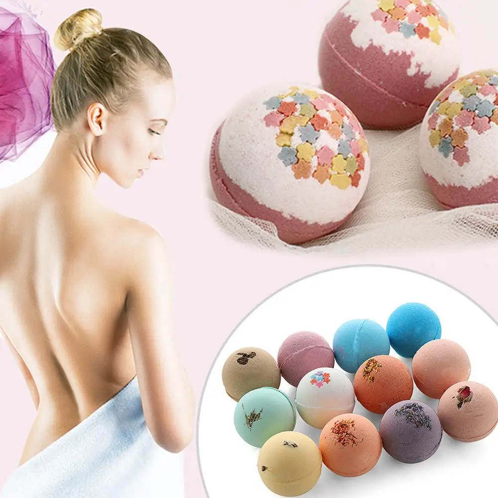 60 г 12 шт. для ванны бомба тела масляный мяч ванной натуральные пузыри шар спа