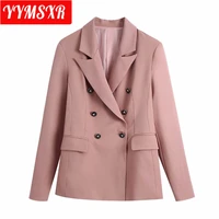 womens blazer jacket pure color long sleeved loose fitting elegant casual top 2022 autumn and winter new temperament clothes
