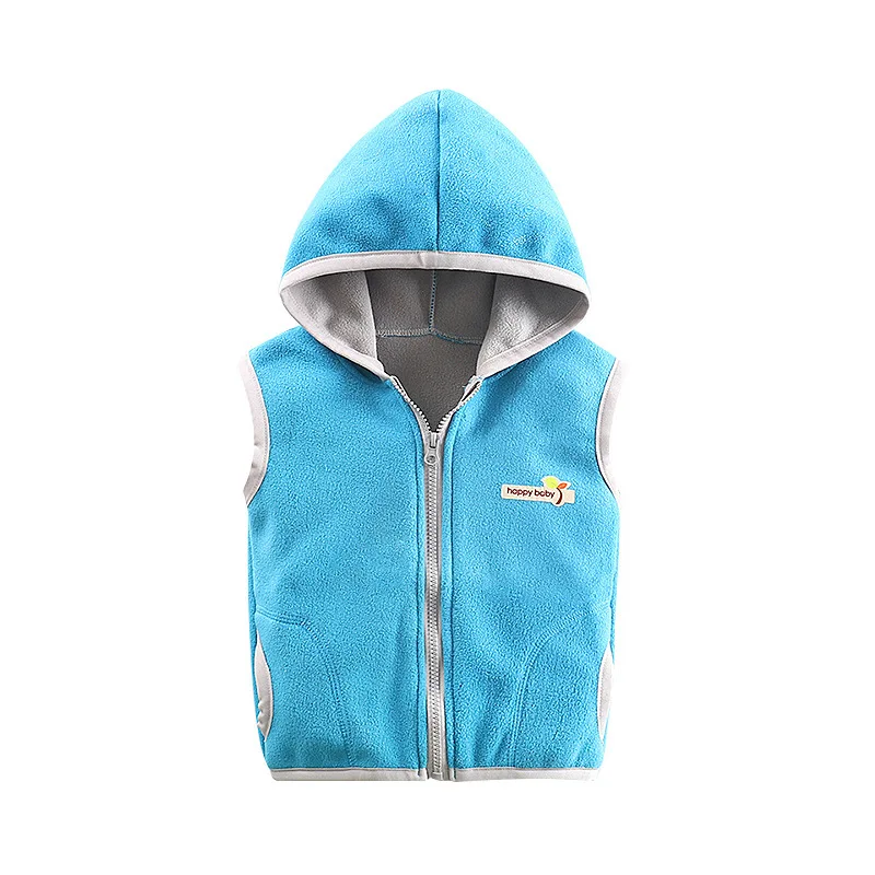 Vest for Boy Girls Hooded Coats Teenages Outwear Kids Baby Vest Outerwear Coats Children Waistcoats Boys Jackets Size 10 Hooded - Цвет: Бежевый