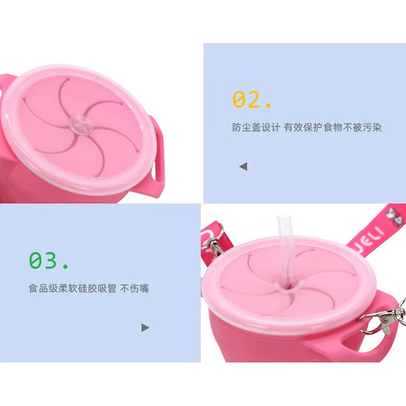 

BPA Free Kid Silicone Food Storage Box Solid Color Baby Snack Cup With Lid