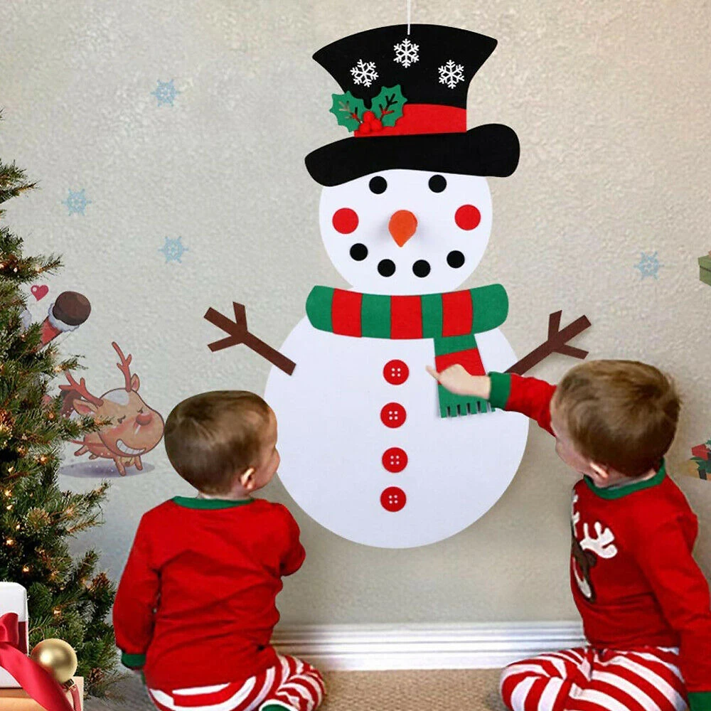 1 Набор Diy войлочный Рождественский Снеговик набор для игр Настенный Съемный