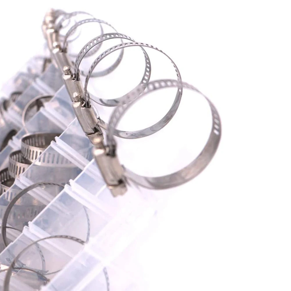 80/90/100 шт одиночные ушные бесступенчатые хомуты для шланга набор из нержавеющей