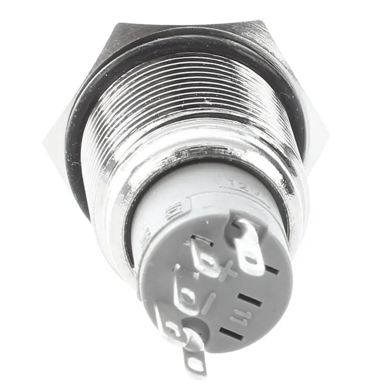 Ангел глаз белый светодиод 16 мм 12V нержавеющая Сталь переключатель Мгновенный