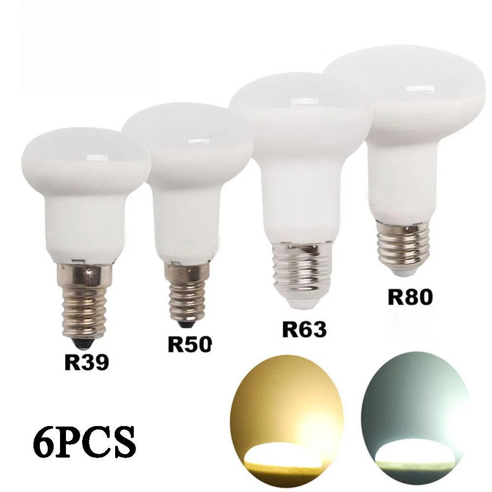 

Bombilla Led regulable 6XE14 E27 R39 R50 R63 R80, lámpara de bombilla de ampolla, 5W, 7W, 9W, ahorro de energía para el hogar,