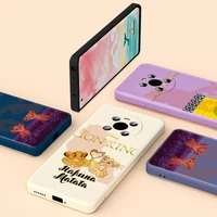 the lion king cute liquid silicone soft for huawei mate 40 40e 30 30e pro 20 lite y5p y6p y7p 2020 y9a y9s phone case