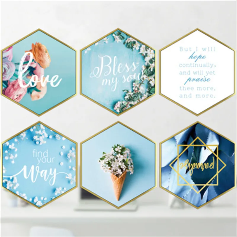 Скандинавские синие фэнтези Цветочные настенные наклейки для детей девочек