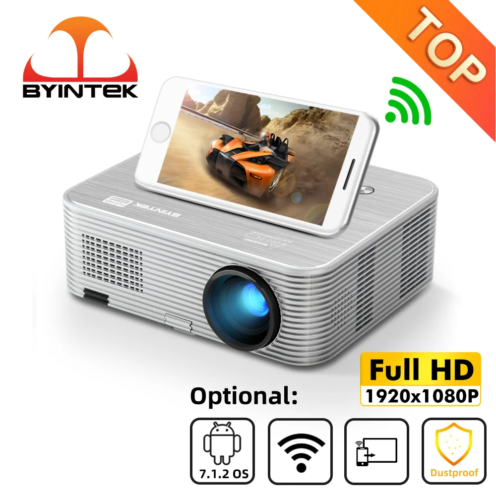 

BYINTEK MOON K15 Full HD 4K кинотеатр 1080P LED видео умный проектор на Android проектор для 3D 300 дюймов домашний кинотеатр