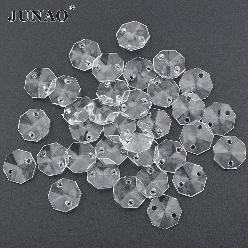 50pcs 14mm Round JUNAO 30 мм прозрачные акриловые Висячие бусины, стразы в форме сердца, бусины для рукоделия, изготовление украшений, занавески - Цвет: 50pcs 14mm Round
