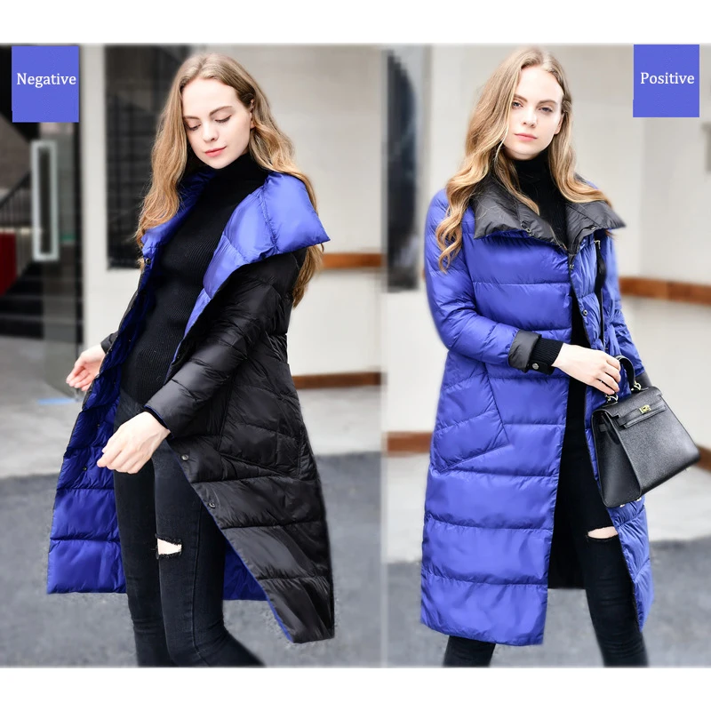 Autumn Winter Women Medium Long Down Coats Female Thin Zipper Jackets Reversible White Duck Down Straight Outerwear Casual OL
Autumn Winter Women Medium Long Down Coats Female Thin Zipper Jackets Reversible White Duck Down Straight Outerwear Casual OL