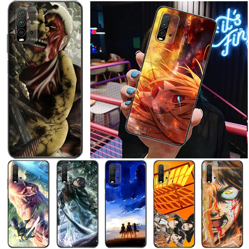 

Attack On Titan Armin Arlert Levi Eren Jager Mikasa Ackerman Phone Case For Xiaomi Redmi 9 9T 9A 9C Pro Cases Soft TPU Coque