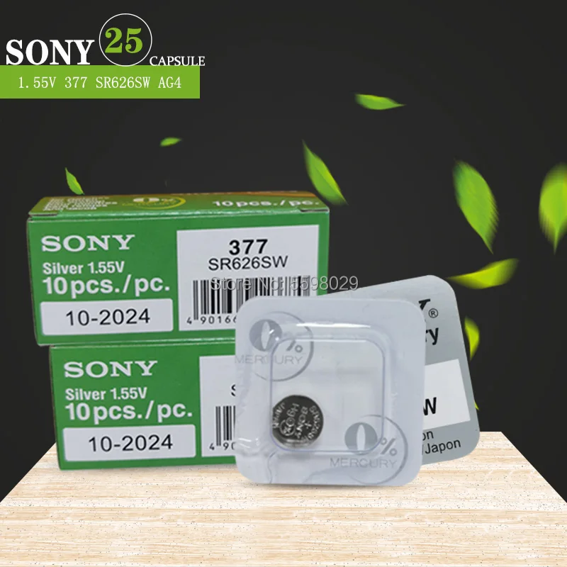 Батарейки для часов SONY 1 55 в 377 376 SR626SW 626 SR626 V377 AG4 25 шт. | Электроника