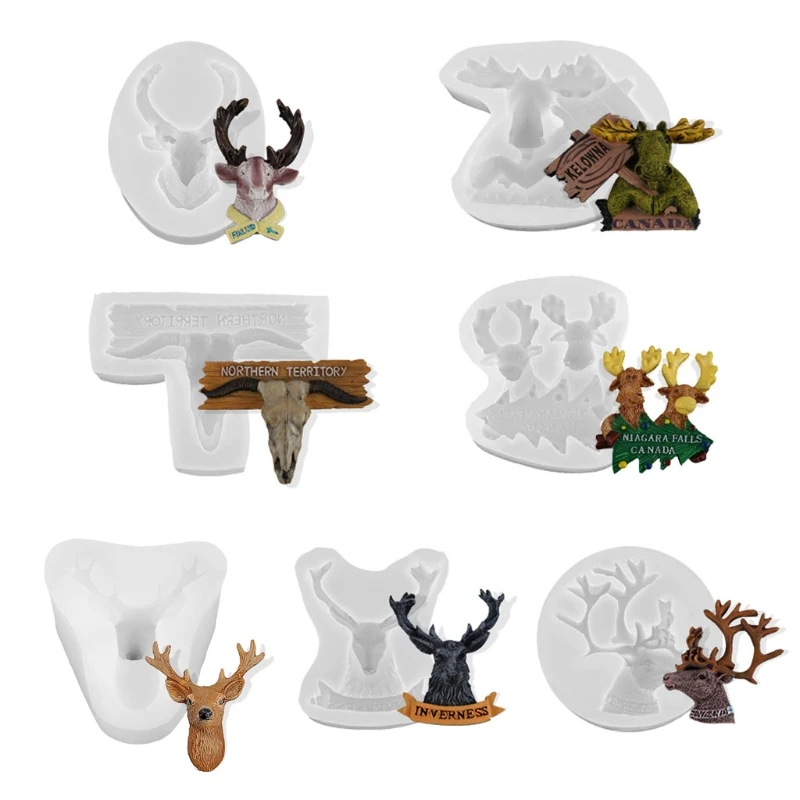 

Christmas Deer Elk Head Silicone Fondant Resin Mold Chocolate Cake Decor Tools