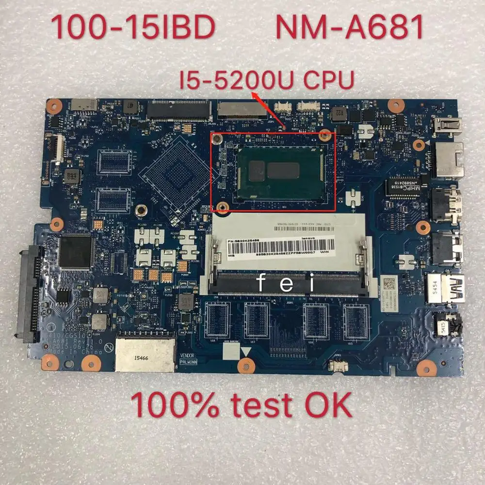 Материнская плата 100 15IBD для ноутбука материнская Lenovo Ideapad CG410 CG510 NM A681 с I5 5200 CPU ddr3