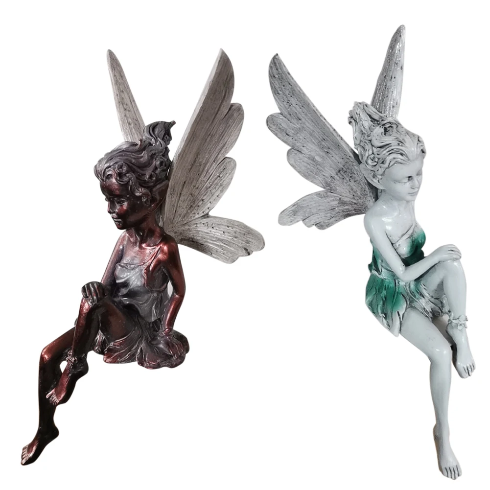 

Tudor And Turek Resin Sitting Fairy Statue Porch Sculpture Garden Ornament Yard Craft Landscaping for Home Garden Decoration