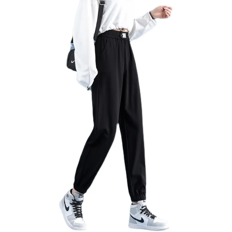 

2021 Summer Loose and Versatile Fashion Trend Grey Sports Pants Female Student Casual Pants New Women Jogger Fashion Track Pants
