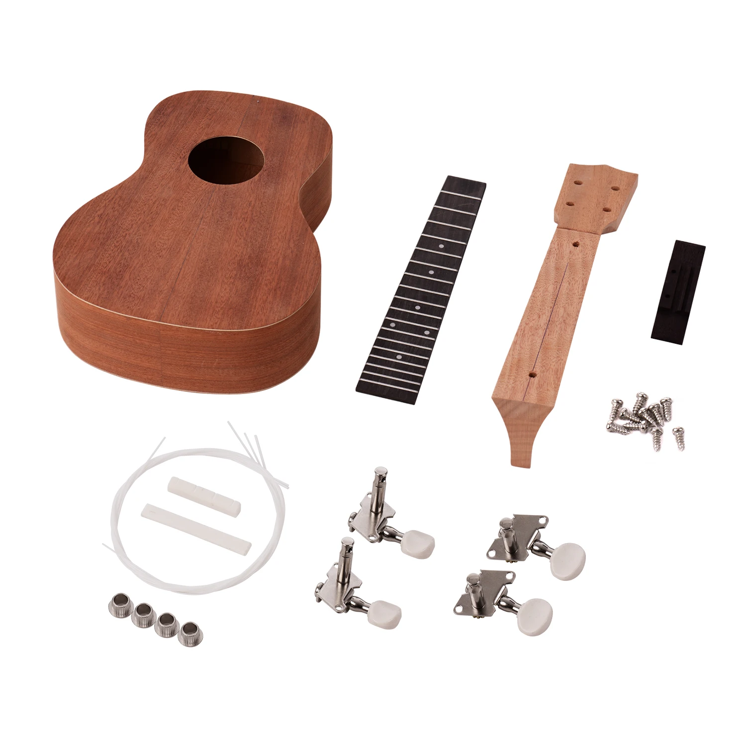 Ammoon 23 дюйма незавершенный DIY Набор укулеле Ukelele фанера корпус Okoume твердая