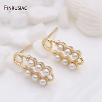 finrusiac 2022 new korean fashion high quality 14k gold plated pearl earring hooks for diy jewelry earrings findings accessories