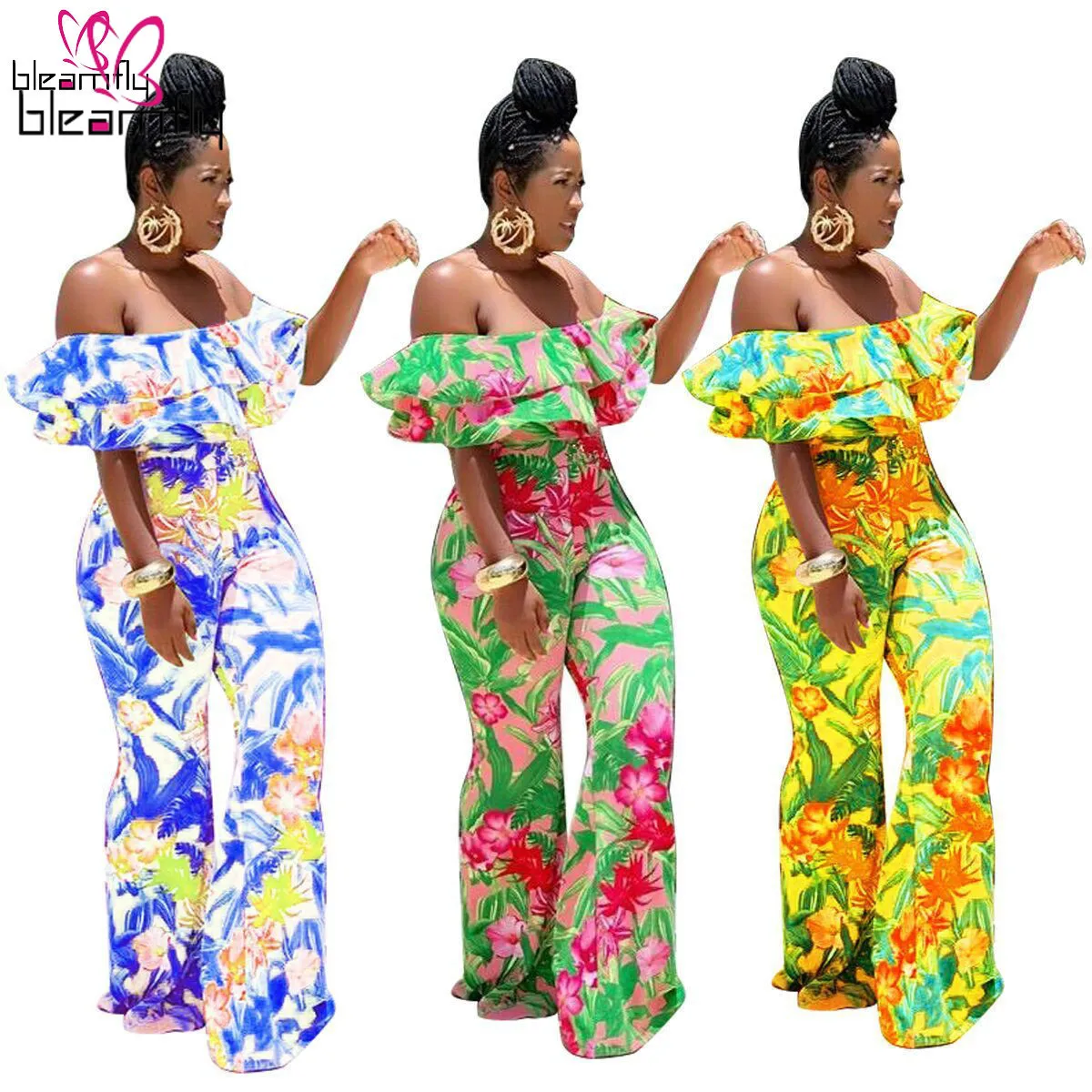 Женский новый летний цветочный принт с рукавом-бабочкой прямой сексуальный