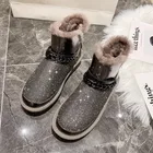 2020 г. Новые зимние женские ботинки короткие ботинки на плоской подошве с надписью теплые бархатные Нескользящие хлопковые ботинки женские ботинки