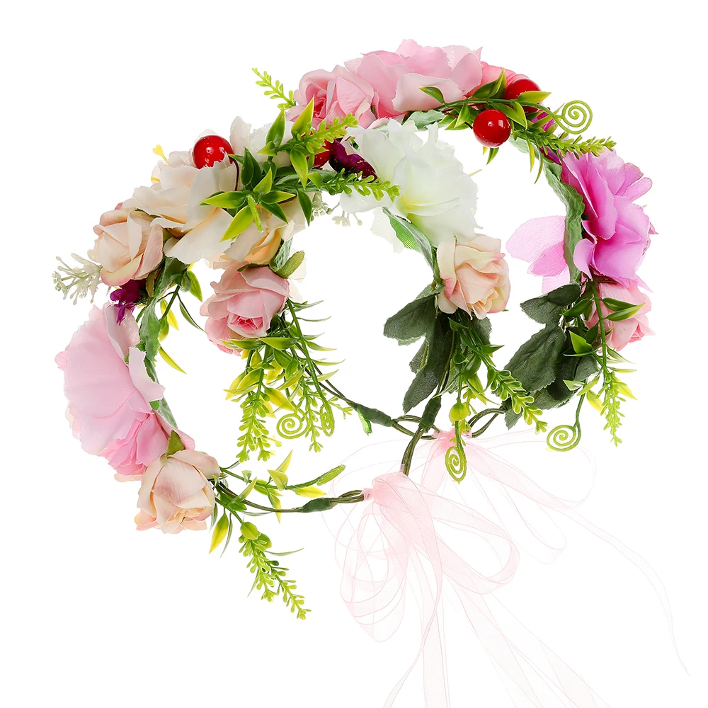 Моланс мода женщин невесты цветы ободок мексиканский стиль цветочная корона ободок леди эластичная пляжные принадлежности для волос.