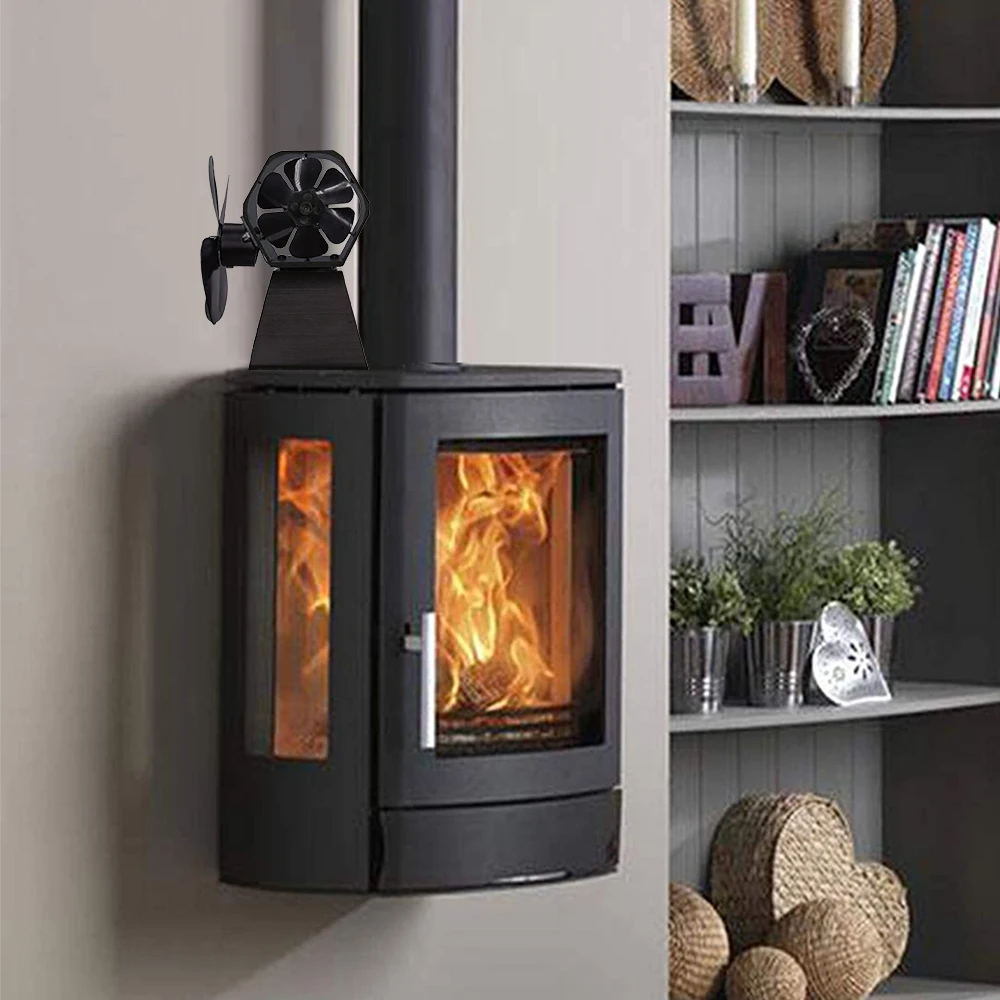 

Thermal Fireplace for Indoor Heat Powered Stove Fan Log Wood Burner Log Stoves Quiet Fan Home Efficient Heat Distribution