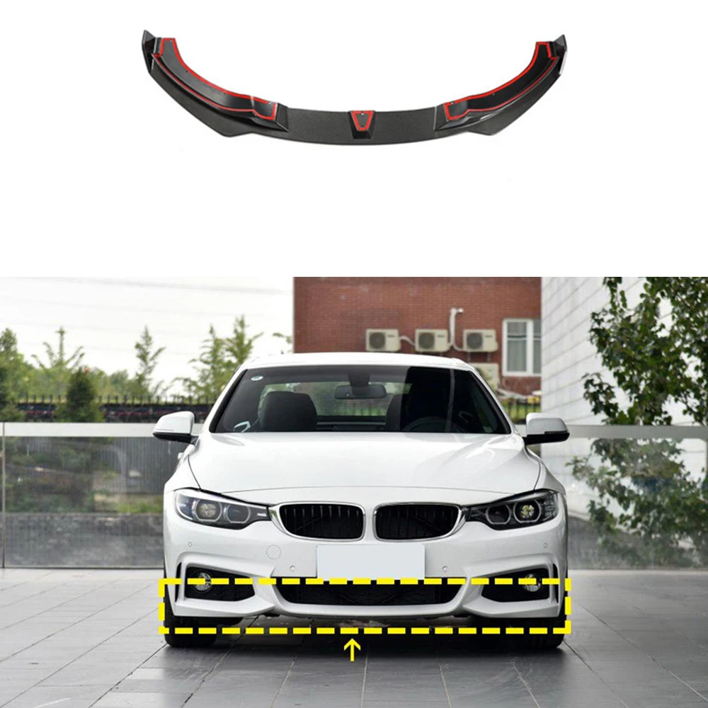 

Auto front sholve lip M-SPORT Real Carbon Fiber Front Lip For 2014-2019 BMW 4 Series M-SPORT Through Front Skirt Chin