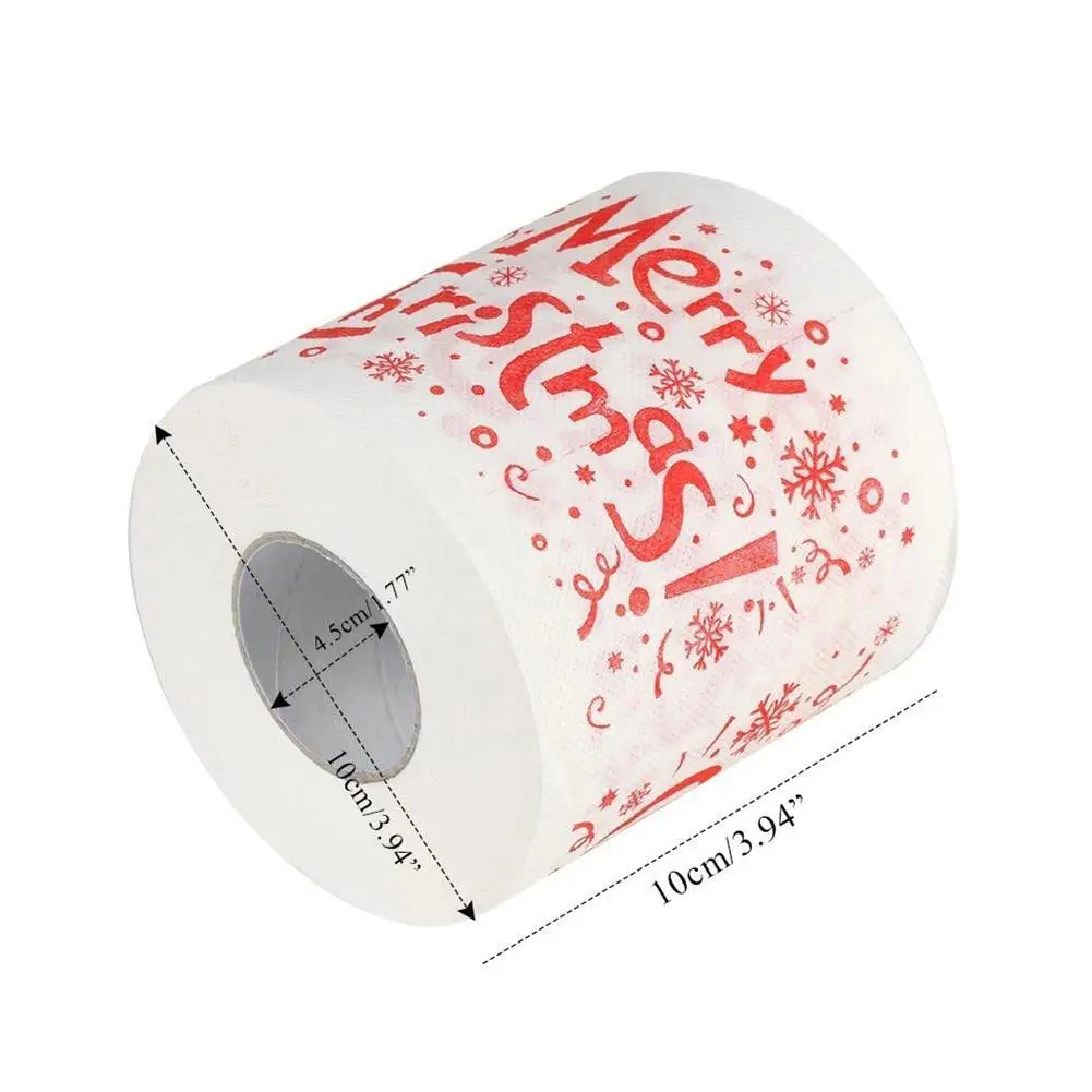 1 рулон домашней туалетной бумаги Санта Клауса для ванной рождественские