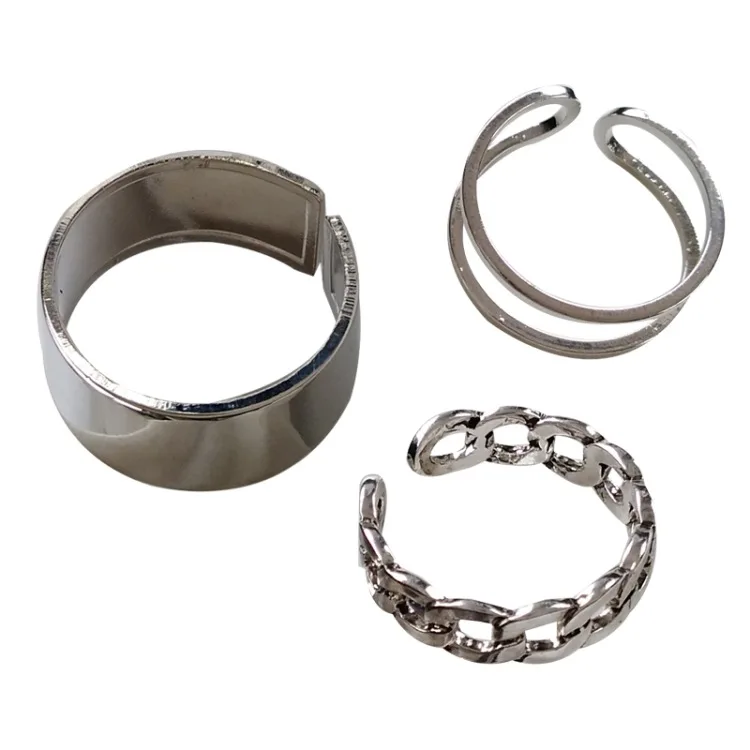 

2020 Fashion Simple Design anillos Vintage Silver Color Joint Rings Sets for Women Jewelry Korean Version Joint Rings