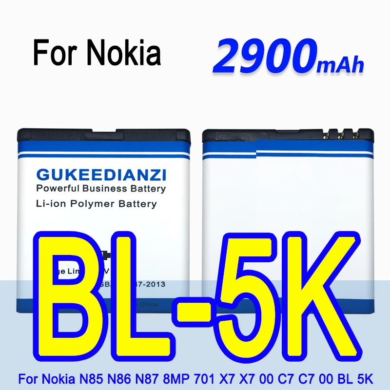 BL 5K 2900 мА/ч 100% новый мобильный телефон Батарея для Nokia N85 N86 N87 8MP 701 X7 00 C7 Замена литий