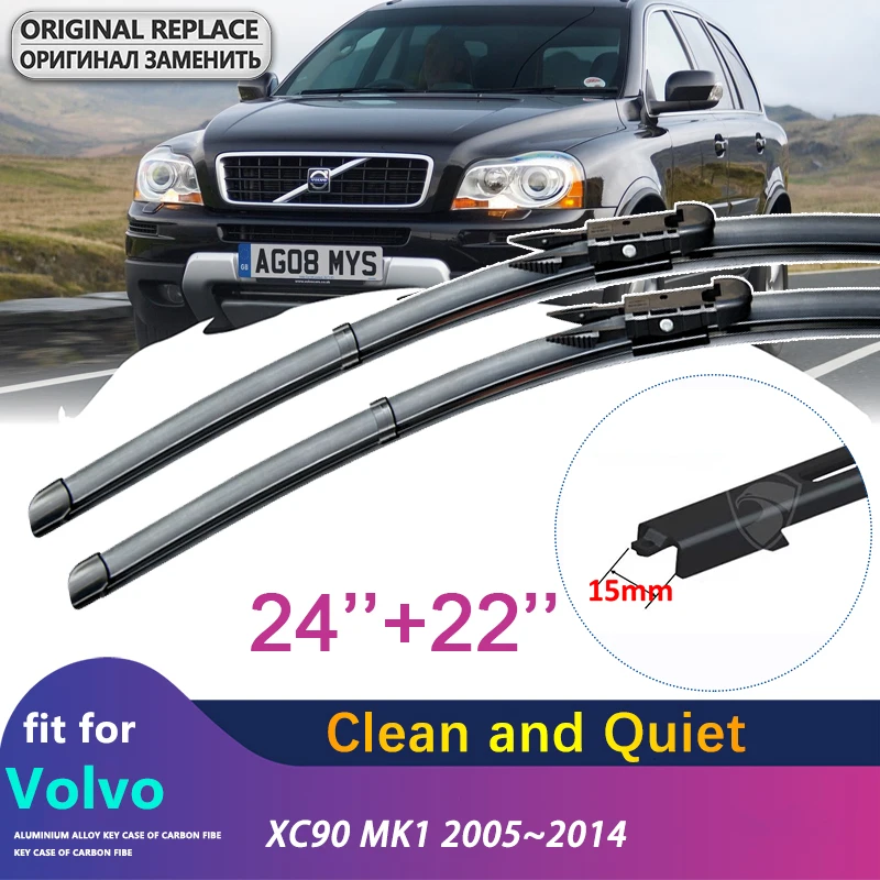 

for Volvo XC90 MK1 2005~2014 Car Wiper Blades Front Windscreen Windshield Wipers Car Accessories Stickers