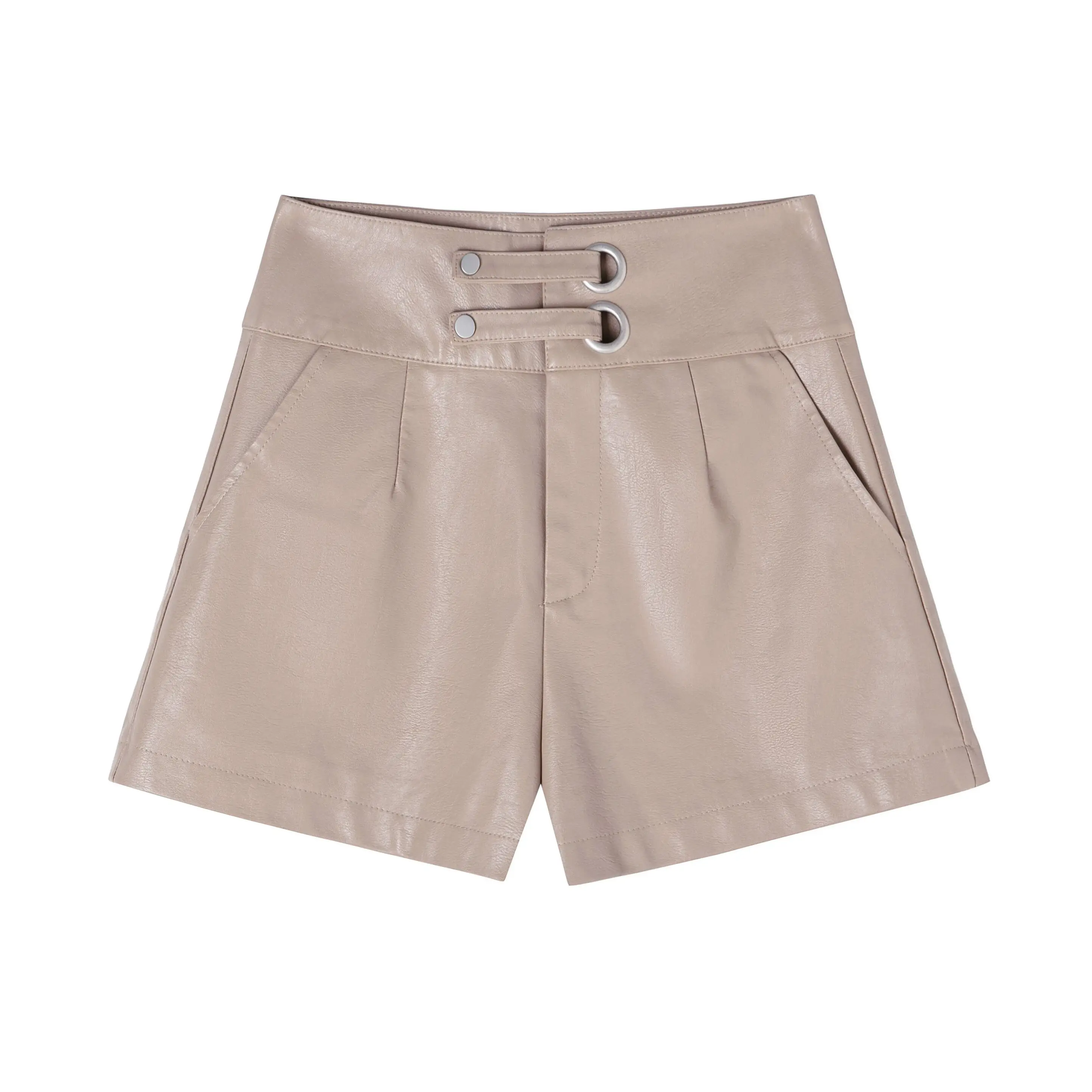 

2020 New PU Leather Wide-legged Shorts Women Empire PU Shorts Girls A-line Faux Leather Fashion Boots Shorts Bottoms Female